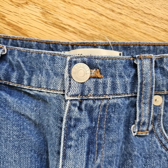 Madewell Size 30 (10) Rigid Denim A-line Mini Skirt Two Tone Stretchy Mid Wash - Picture 6 of 9